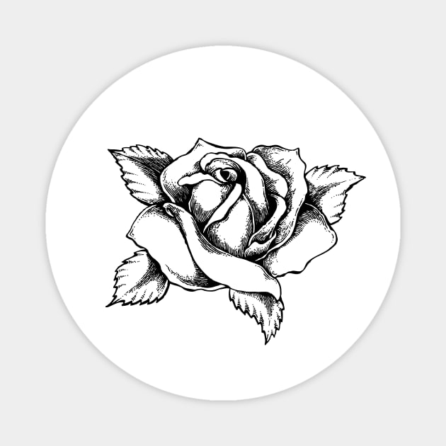 Black rose design Magnet by LemonBox